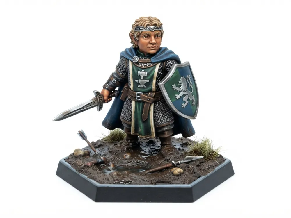 Male Hobbit Paladin, photo 3 of 4 - Male Hobbit Paladin Miniatures