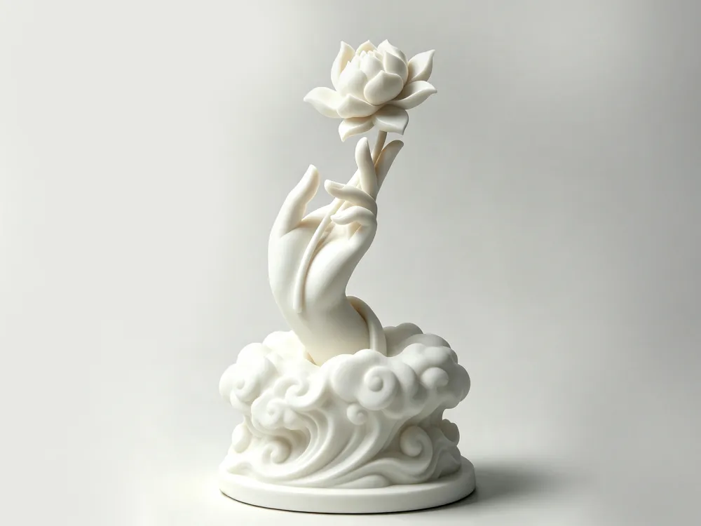 Buddha Hand Holding Lotus Art Ornament