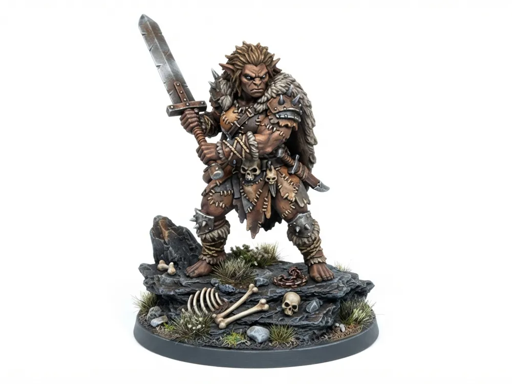 Female Bugbear Barbarian, photo 3 of 4 - Female Bugbear Barbarian Miniatures