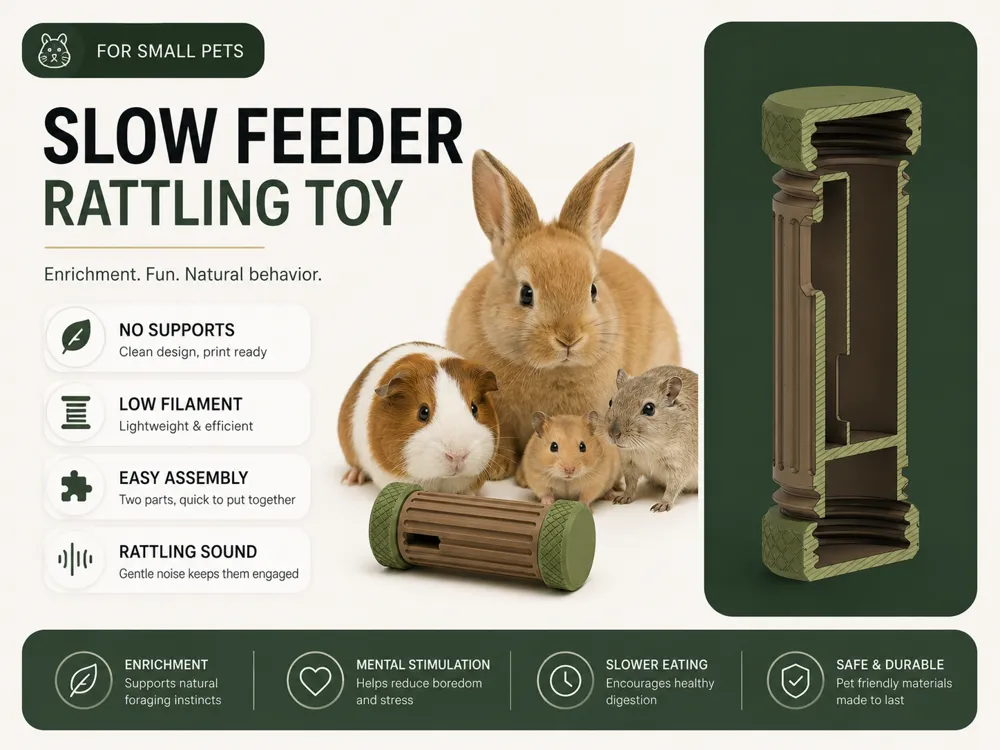 Bunny / Rodent Mini Slow Feeder / Rattling Toy
