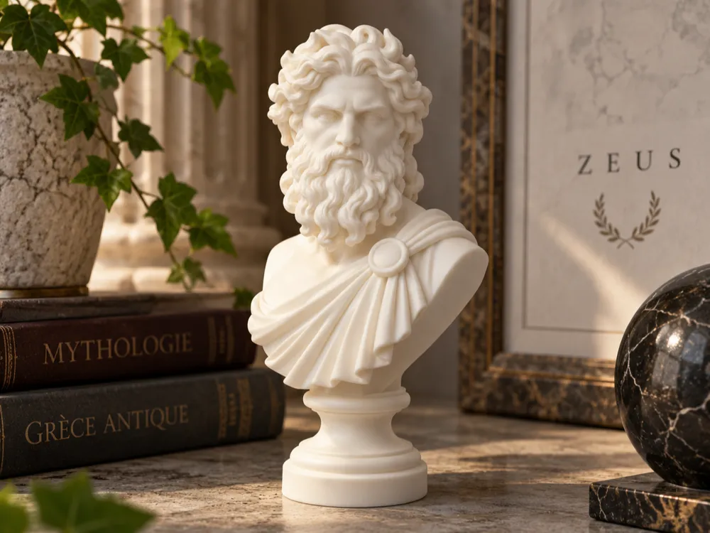 Buste de Zeus, Roi des Dieux Grecs | Statue - Sculptures, in stock in India