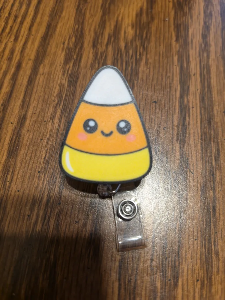 Candy Corn Badge Reel/Magnet, photo 3 of 4 - Candy Corn Badge Reel/Magnet Fashion