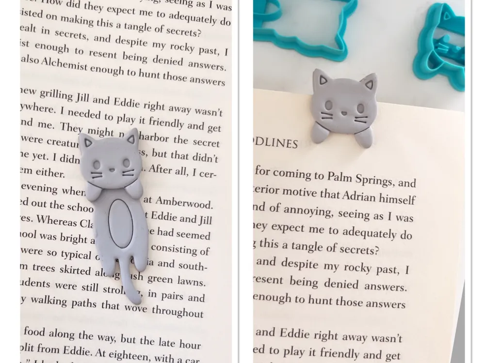 Cat bookmark Clay cutter, photo 3 of 4 - Cat bookmark Clay cutter Desk & Office