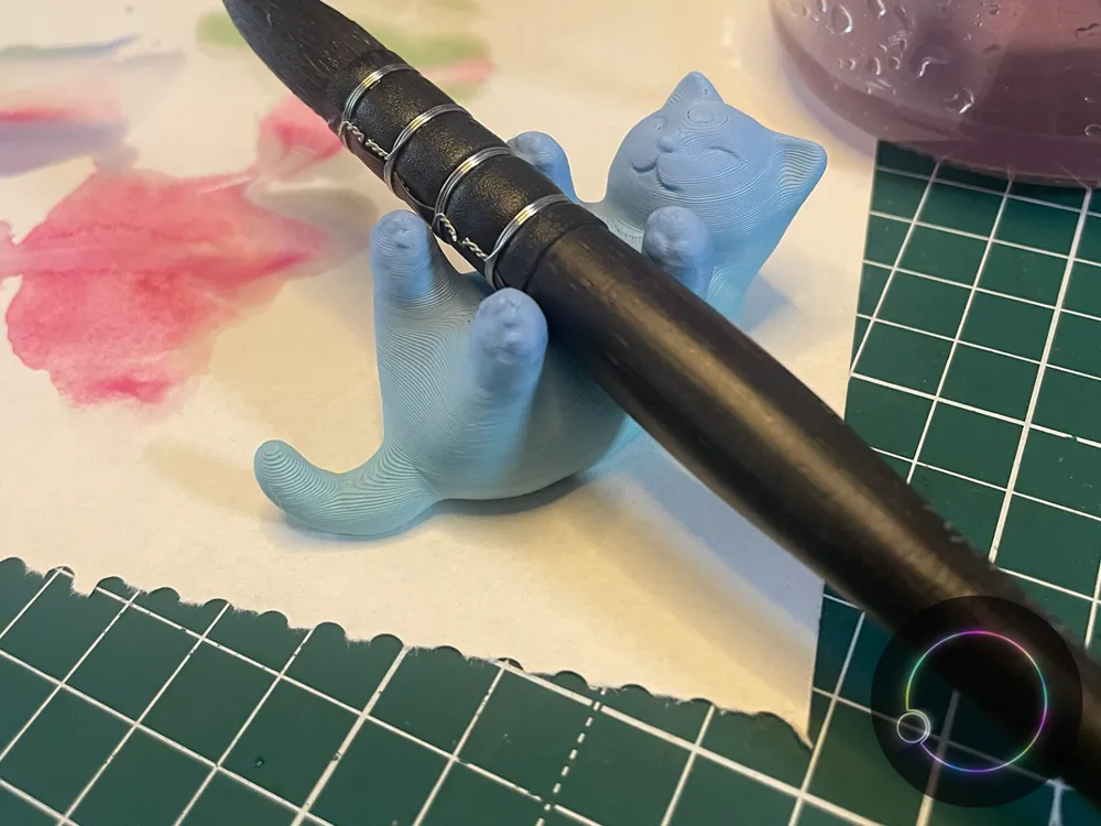 Cat Brush Rest, Paint Brush & Pen Holder, photo 3 of 4 - Cat Brush Rest, Paint Brush & Pen Holder Hobby & DIY