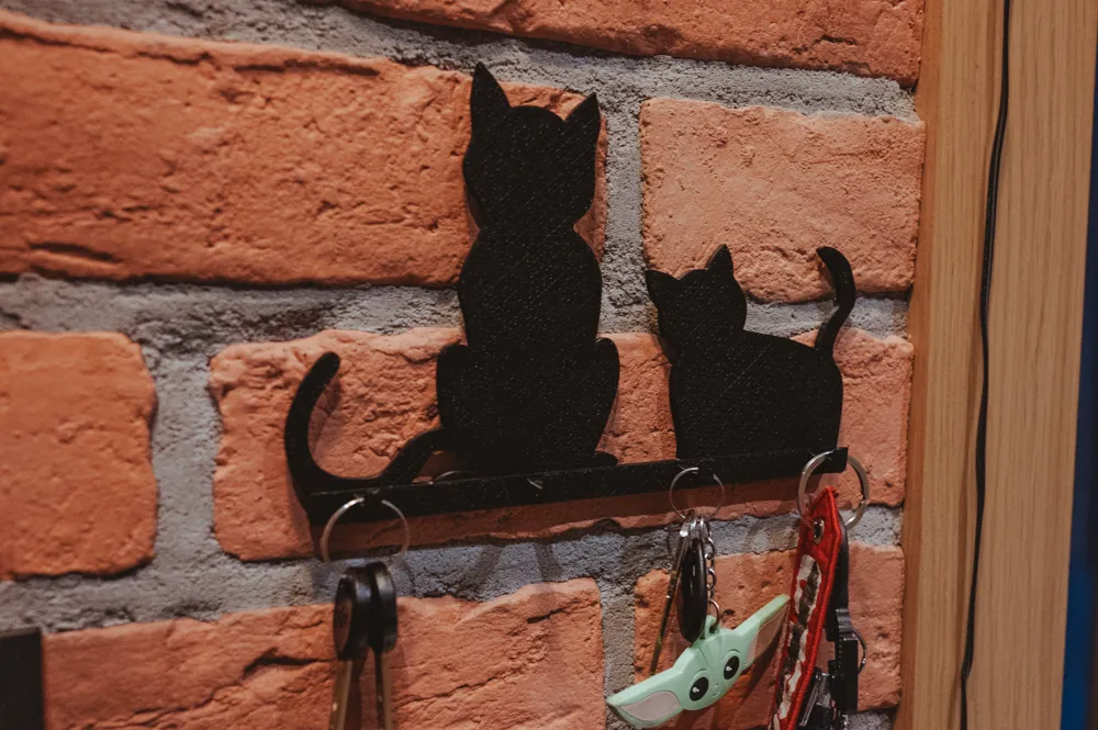 Cat Key Holder, 4 cat-shaped hooks, no drilling, photo 4 of 4 - Cat Key Holder, 4 cat-shaped hooks, no drilling Household