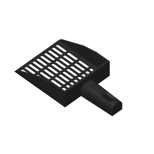 Cat Litter Scoop, another view - Litter Box Accessories, wood pellets
