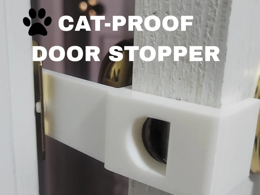 Cat-Proof Door Stopper (No Hardware Needed!) - Cat Grooming & Collars, in stock