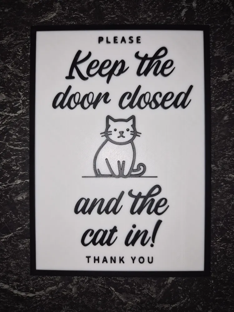 Cat Safety Door Sign Required), photo 4 of 4 - Cat Safety Door Sign Required) Home Decor Items