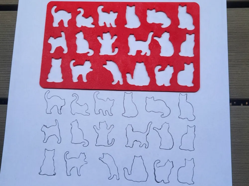 Cat Silhouette Stencil, 18 Cute Cat Poses, photo 3 of 4 - Cat Silhouette Stencil, 18 Cute Cat Poses Art & Craft Supplies
