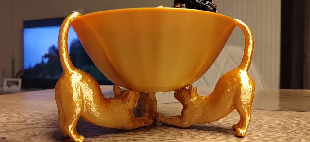 Cat Stretch Candy Bowl, photo 2 of 4 - Cat Bowls & Feeders, 2 color