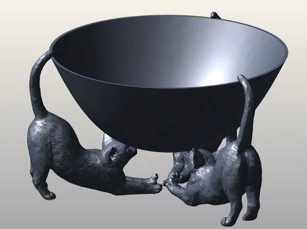 Cat Stretch Candy Bowl, photo 3 of 4 - Cat Bowls & Feeders, 2 colors