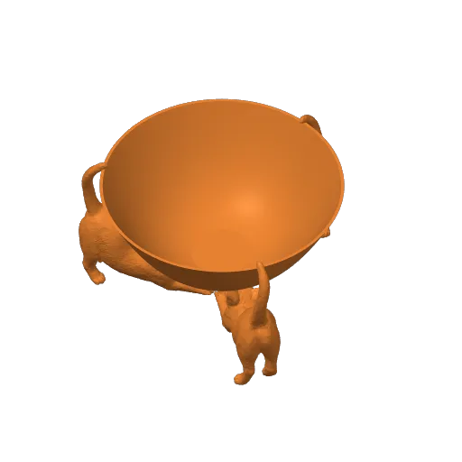 Cat Stretch Candy Bowl, another view - Cat Bowls & Feeders, candy dish