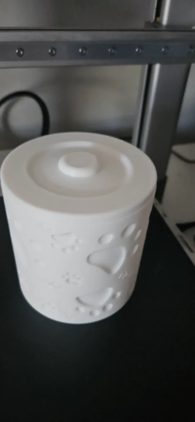 Cat treat container with cat paws and Lid, another view - Cat Bowls & Feeders, treats