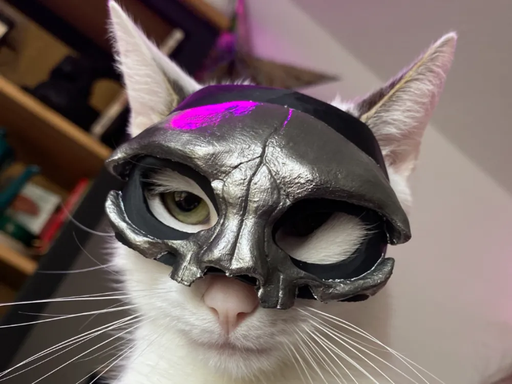 Catulus V (Ghost band Papa V Mask for Cats)