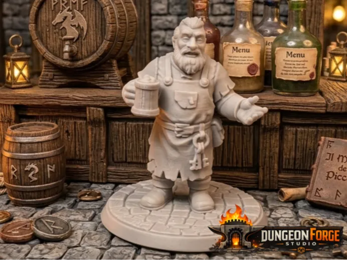 D&D Miniature - Tavern Innkeeper Miniature