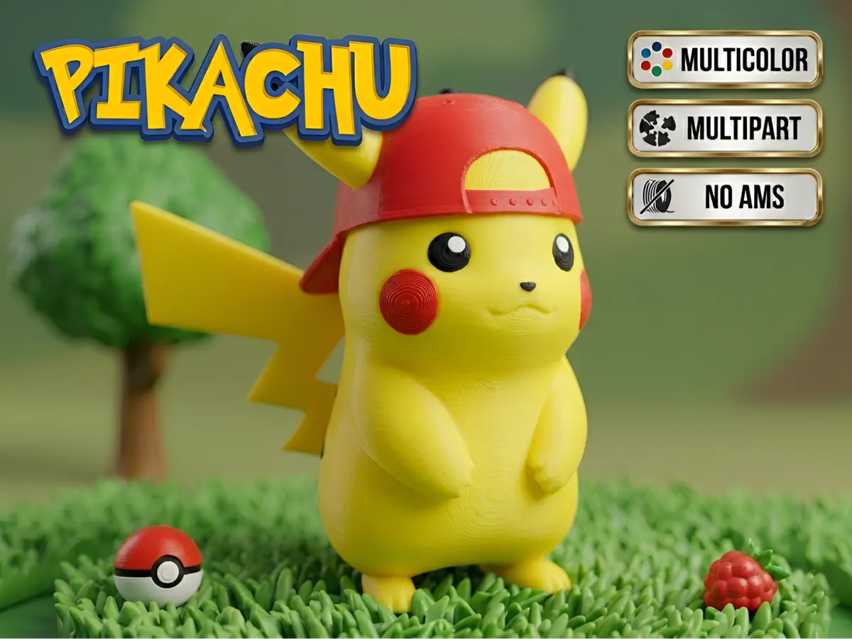 Pikachu Pokemon with Cap Multipart +