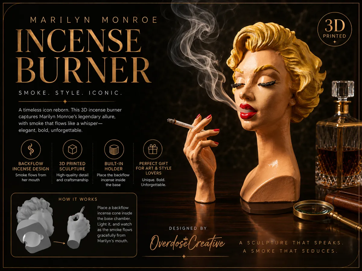 Marilyn Monroe Inspired Smoke Incense Burner - Incense & Agarbatti Holders, in stock