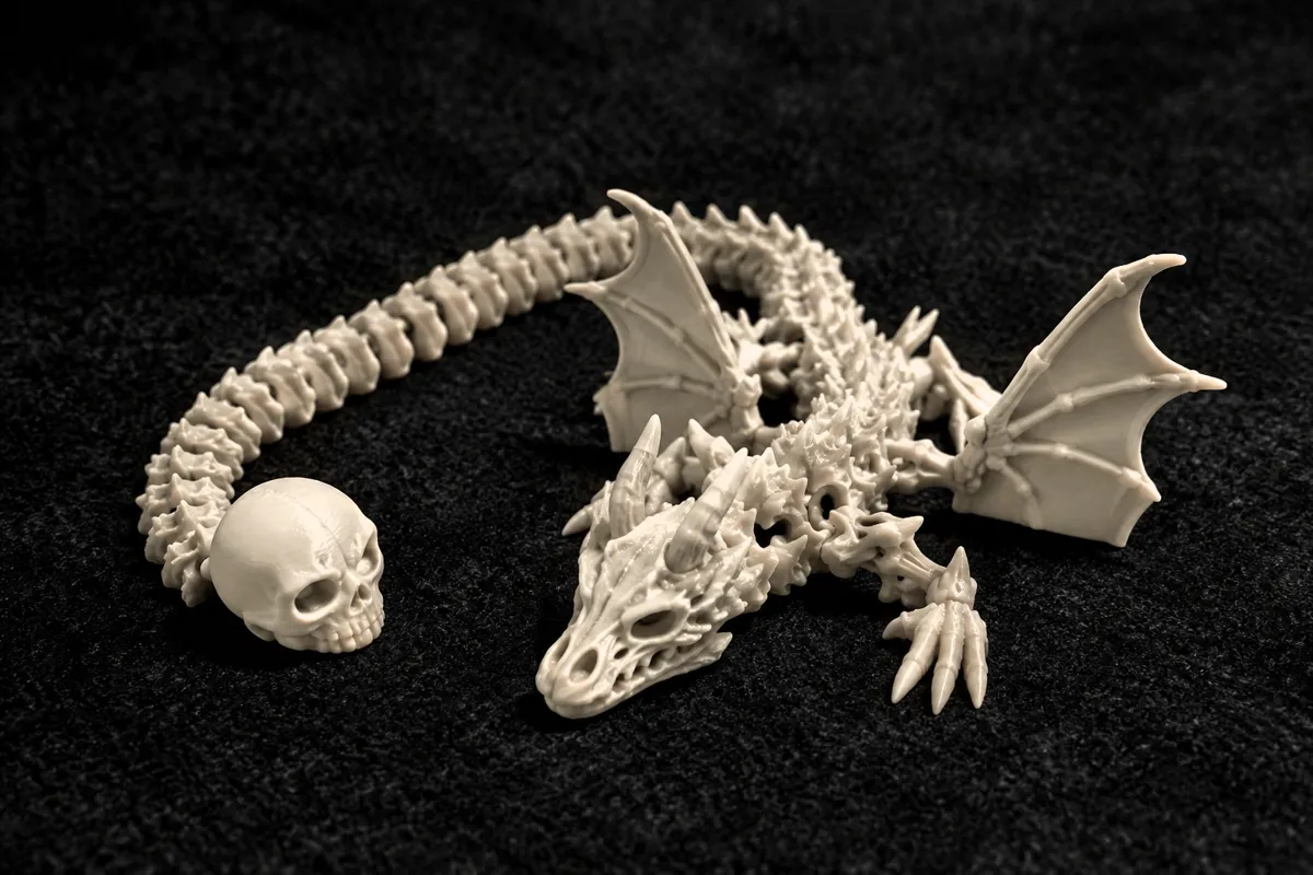 Articulated Skull and Bone Dragon flexi, photo 2 of 4 - Articulated Skull and Bone Dragon flexi Toys & Games