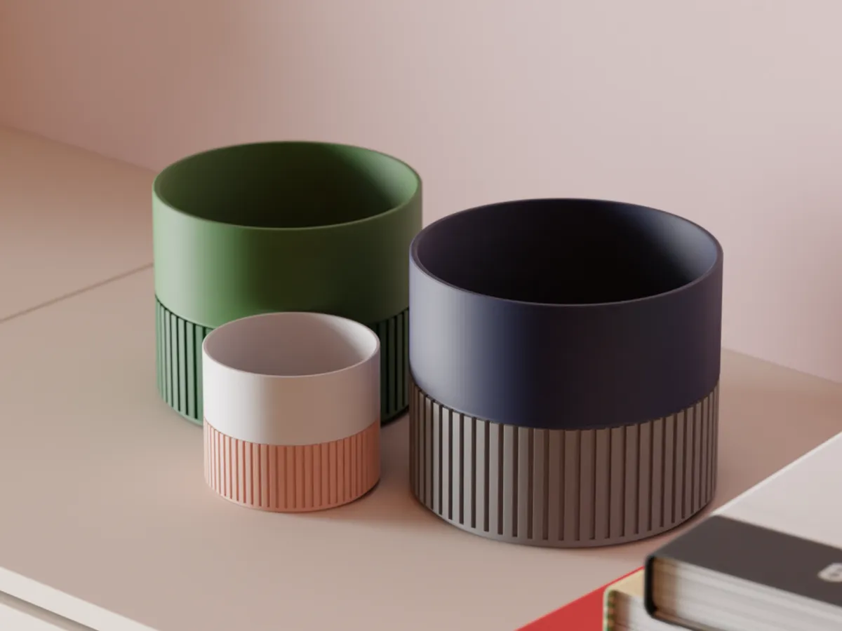Modern Plant Pot. Two Part Design with Drainage - Decor, in stock in India