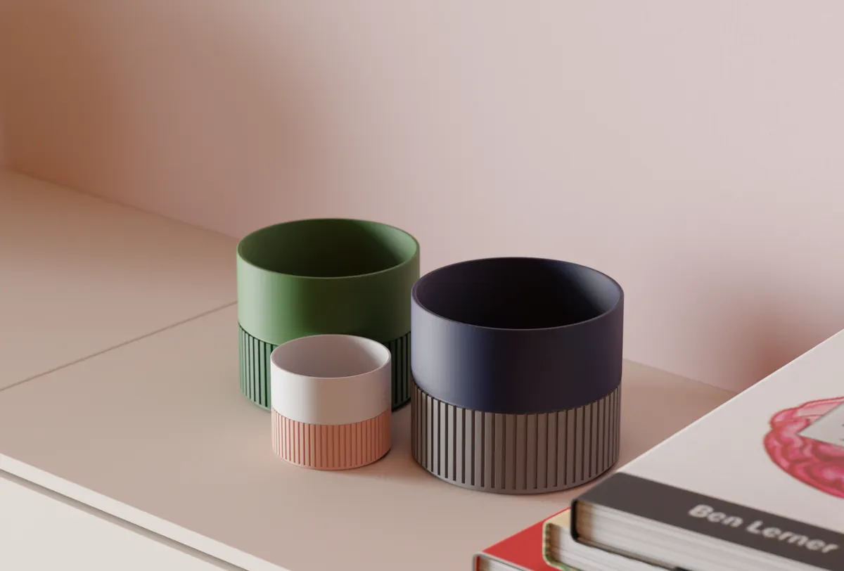 Modern Plant Pot. Two Part Design with Drainage, photo 2 of 4 - Modern Plant Pot. Two Part Design with Drainage Household