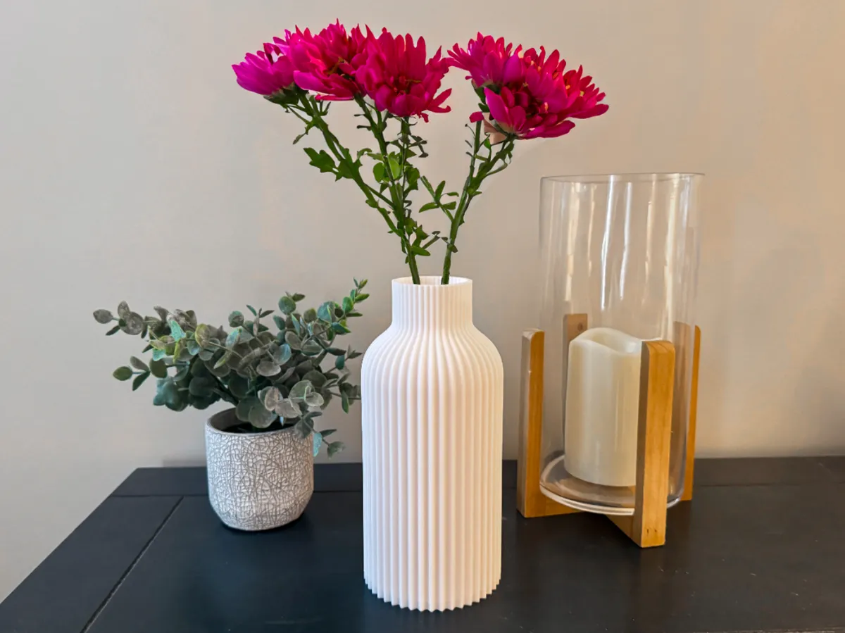 Modern Ribbed Vase w/Narrow Top - Ribbed & Textured Vases, in stock in India
