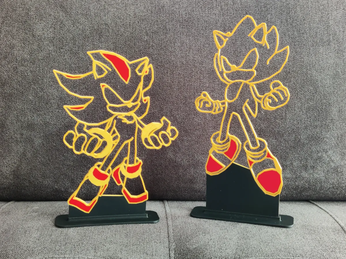 Super Sonic and Super Shadow Line Art, photo 3 of 3 - Super Sonic and Super Shadow Line Art Home Decor Items