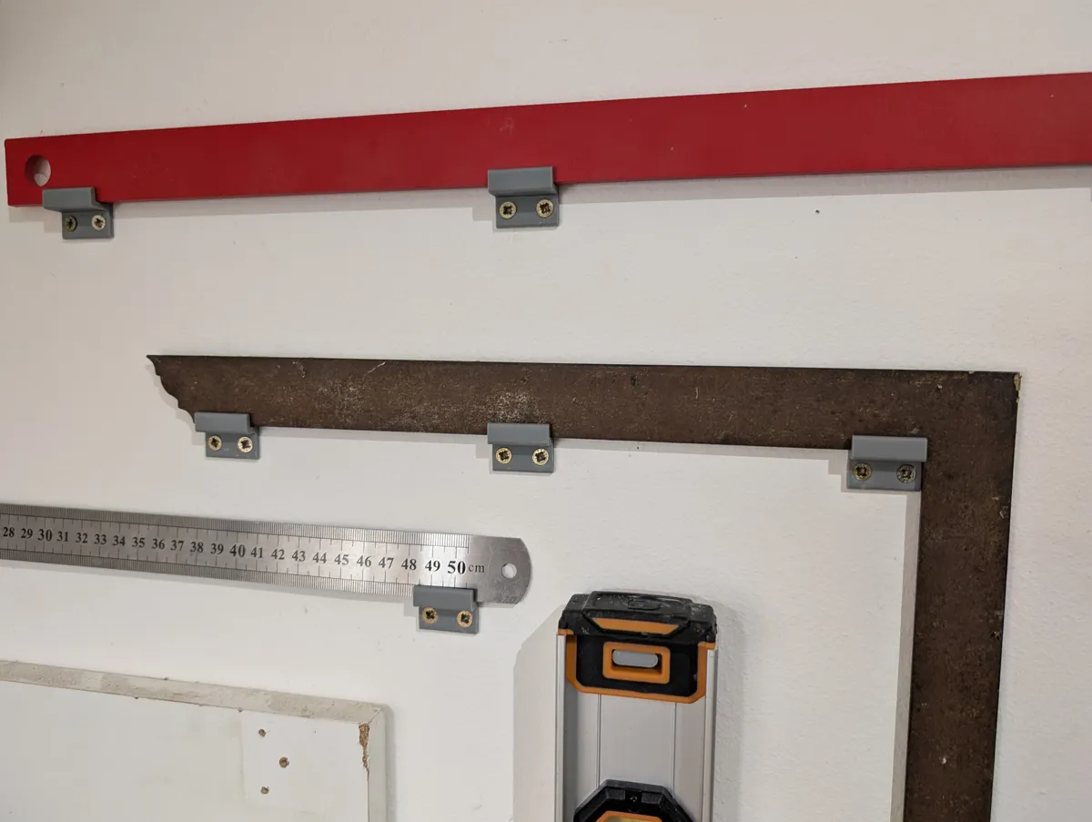 Minimalist Tool Bracket Square & Ruler Wall Mount