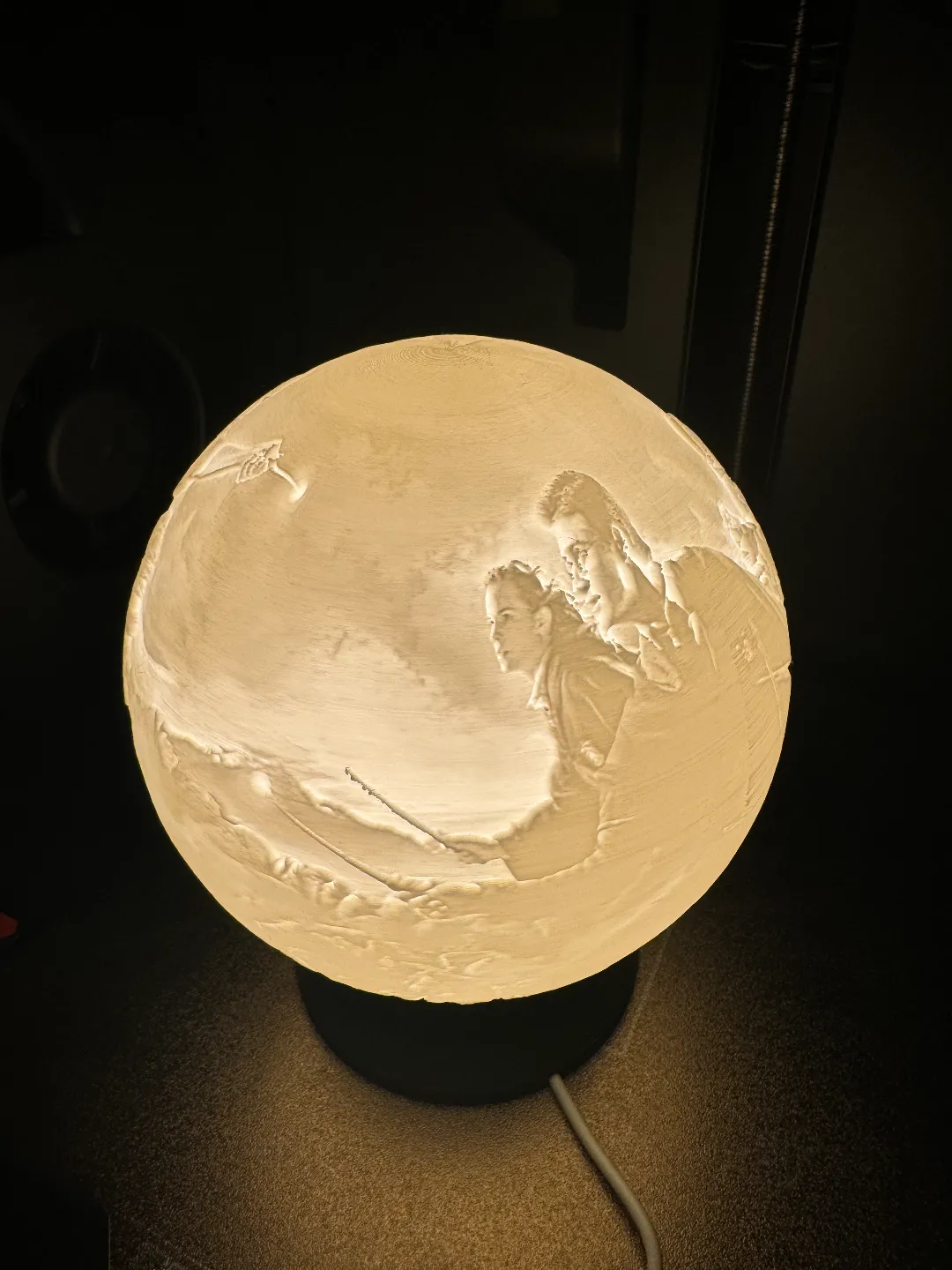 Harry Potter Lithophane Globe lamp, photo 3 of 4 - Harry Potter Lithophane Globe lamp Home Decor Items