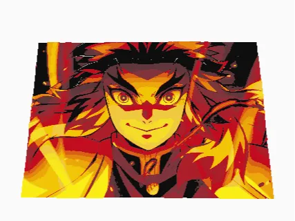 Flame Hashira Demon Slayer 3D Hueforge - Anime Photo Art, in stock