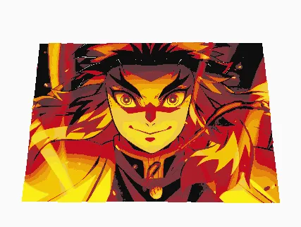Flame Hashira Demon Slayer 3D Hueforge, photo 2 of 2 - Flame Hashira Demon Slayer 3D Hueforge Home Decor Items