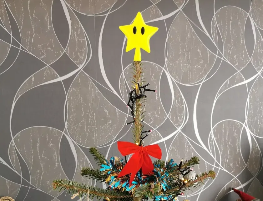 Super Mario Star Christmas tree topper