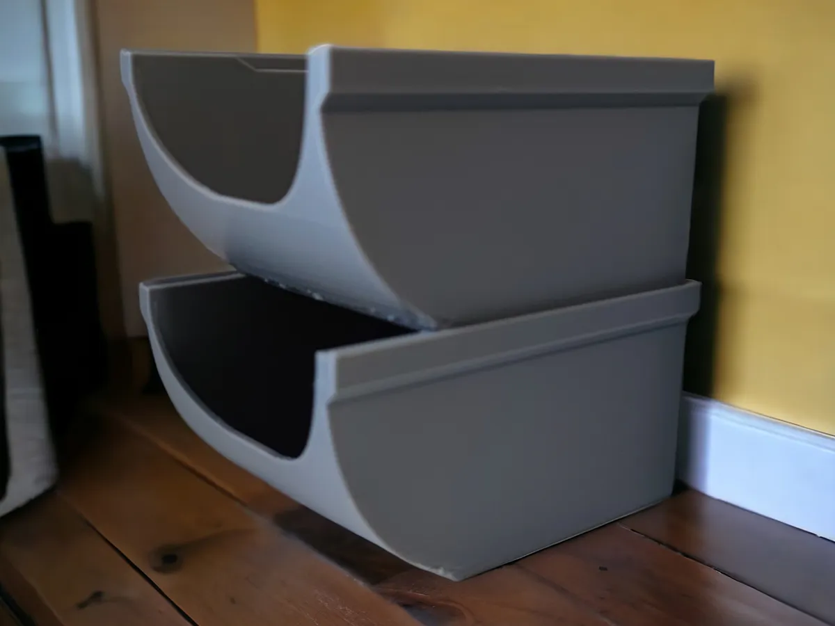 Stackable boxes for small parts