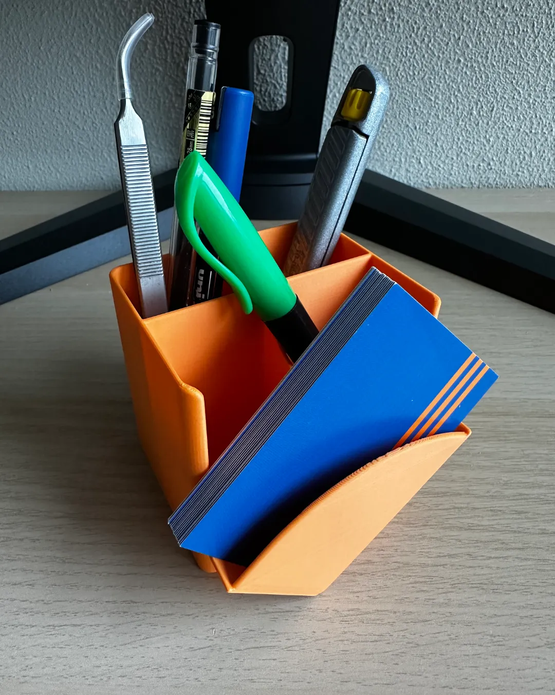 Pencil and business card organizer for in office