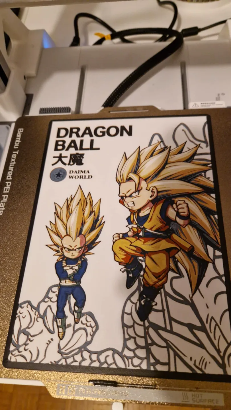 Dragon Ball Daima Hueforge - Vegeta & Goku SSJ3, photo 2 of 4 - Dragon Ball Daima Hueforge - Vegeta & Goku SSJ3 Generative Art