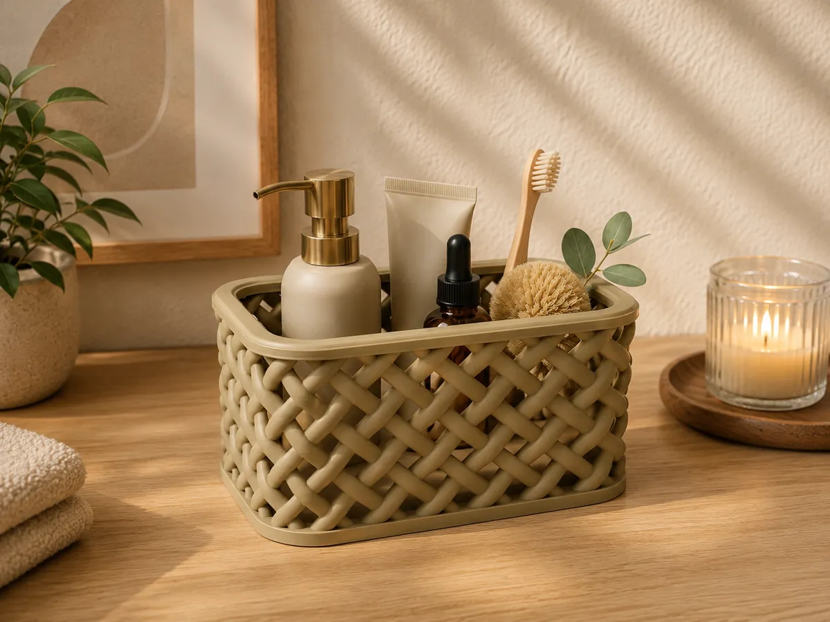 Modern Woven Storage Basket | Decorative Organizer