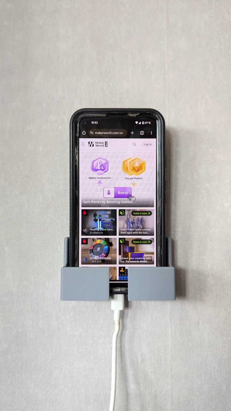 Wall Mounted Phone Holder, photo 2 of 4 - Wall Mounted Phone Holder Mobile & Device Accessories