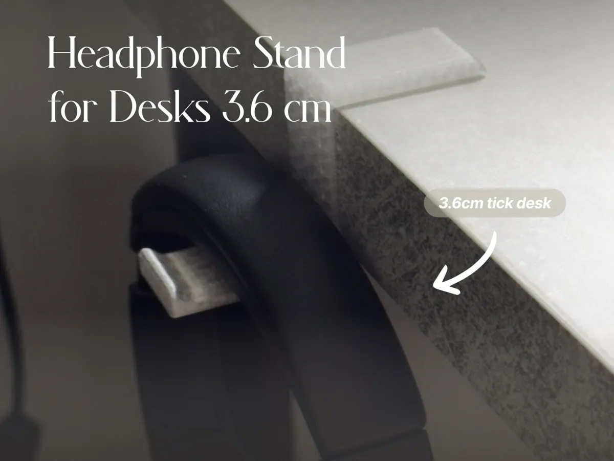 Headphone Holder - Fits Thick Desks (3.6-3.75cm) - Headphone Stands & Hooks, in stock