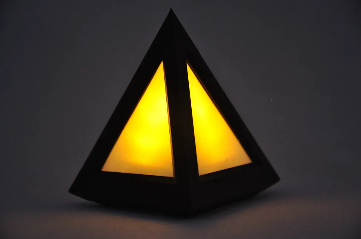 Pyramid LED Tealight Lamp, Minimalist Lantern, photo 2 of 4 - Pyramid LED Tealight Lamp, Minimalist Lantern Household