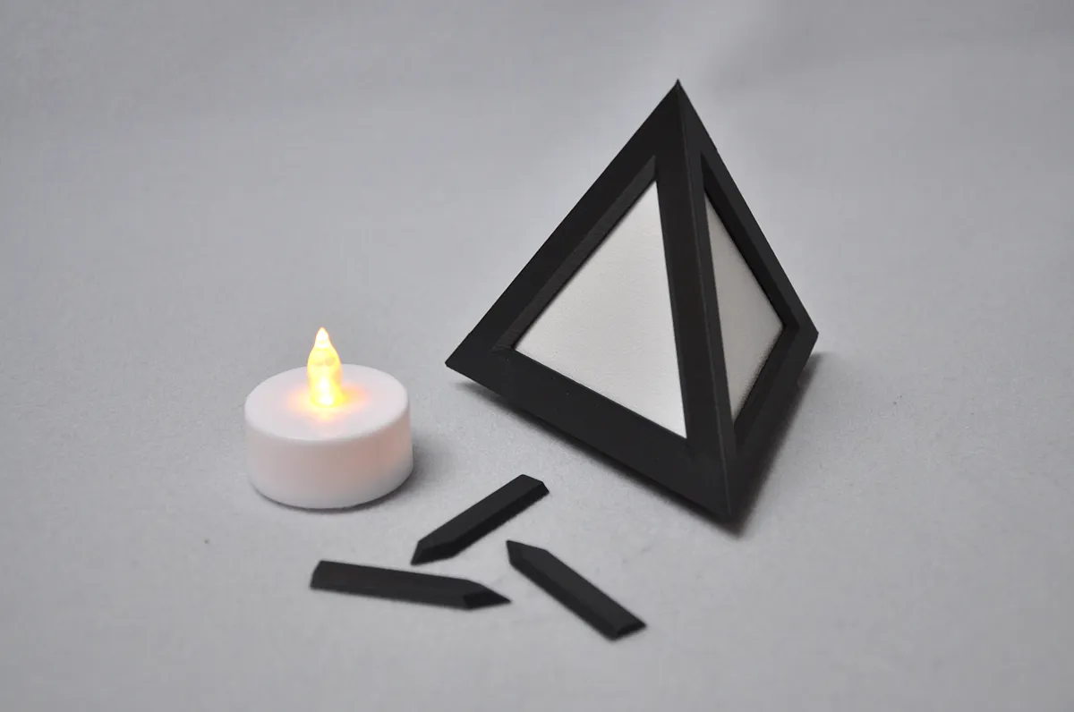 Pyramid LED Tealight Lamp, Minimalist Lantern, photo 3 of 4 - Pyramid LED Tealight Lamp, Minimalist Lantern Household