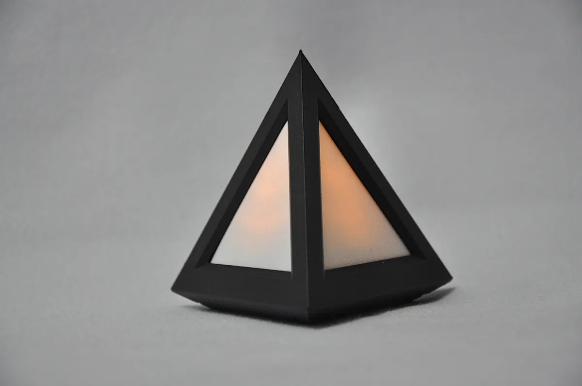 Pyramid LED Tealight Lamp, Minimalist Lantern, photo 4 of 4 - Pyramid LED Tealight Lamp, Minimalist Lantern Household
