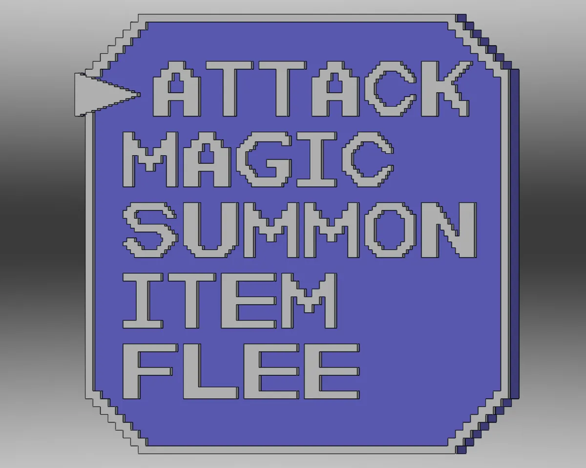 8Bit RPG Action Menu Fridge Magnet, photo 3 of 3 - 8Bit RPG Action Menu Fridge Magnet Household