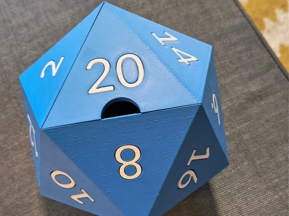 D20 Dice Box - Stylish Storage for Tabletop Gamers