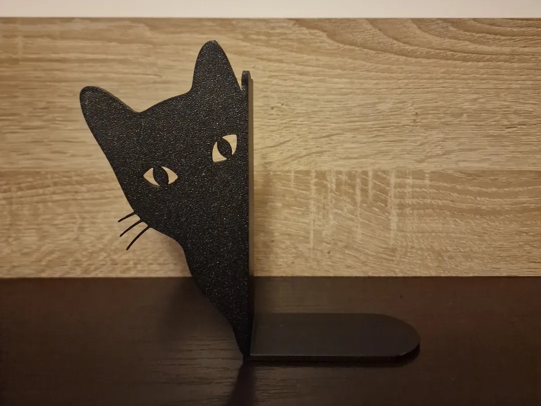 Cat peeking bookend