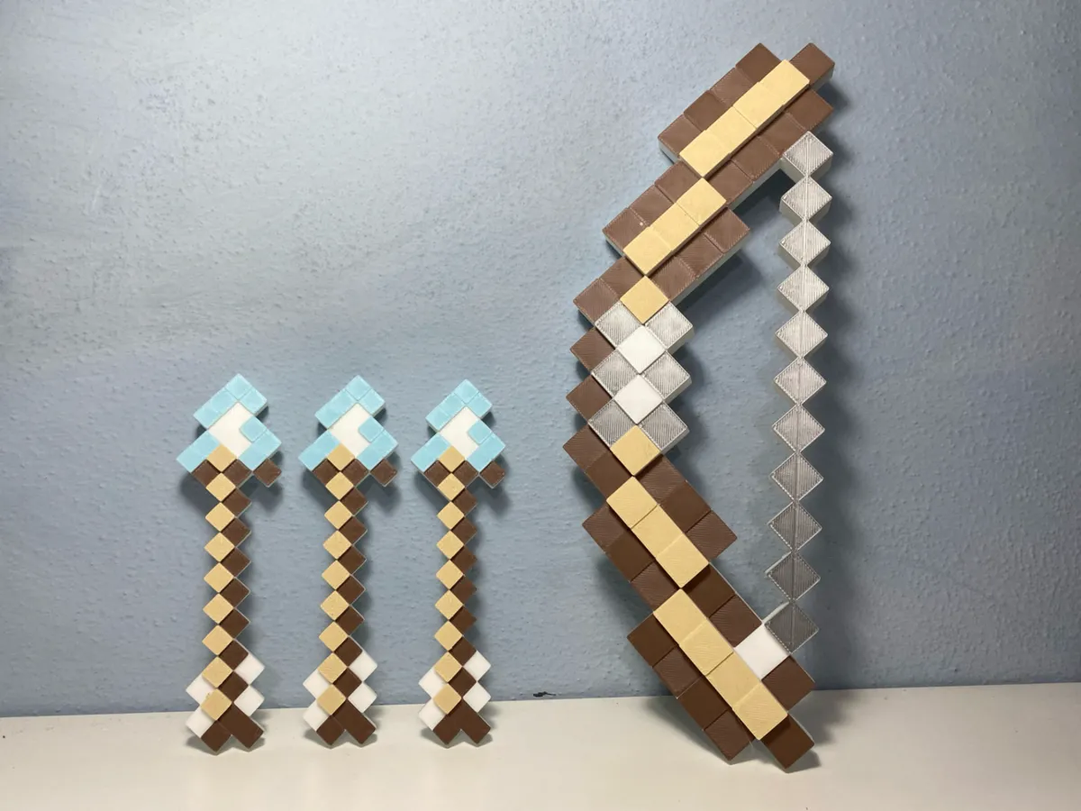 Minecraft Bow with Arrows