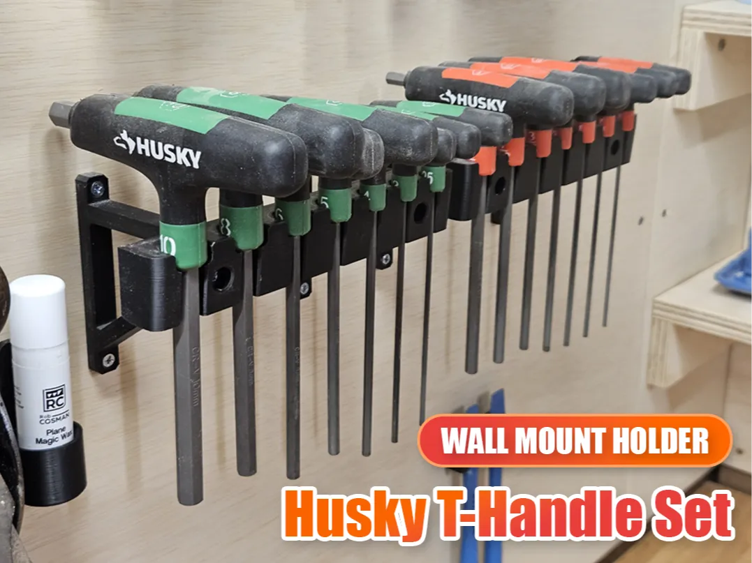 Magnetic Husky T-Handle Allen Set Wall Mount