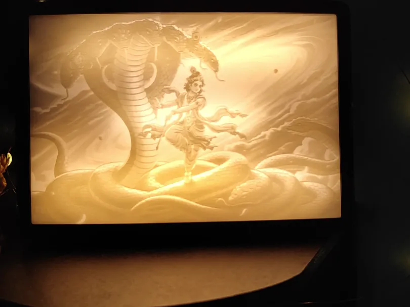 lord krishna lithophane