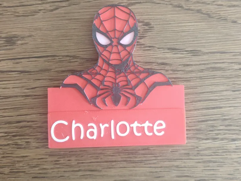 Charlotte Spiderman Custom Desktop Nameplate / Sig