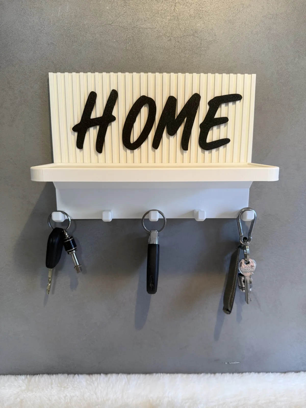 Moderner Schlüsselhalter „Home“ mit Ablage, photo 4 of 4 - Moderner Schlüsselhalter „Home“ mit Ablage Household