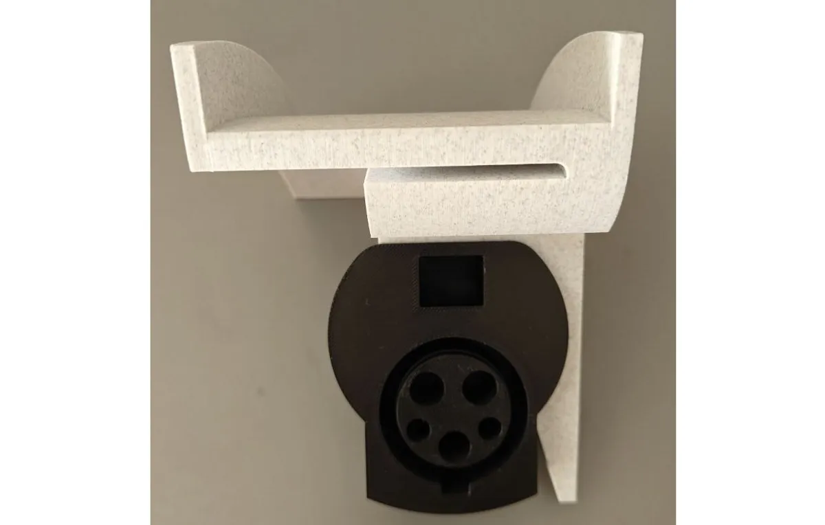 Tesla logo shaped Mennekes Type1 holder, photo 3 of 4 - Tesla logo shaped Mennekes Type1 holder Hobby & DIY