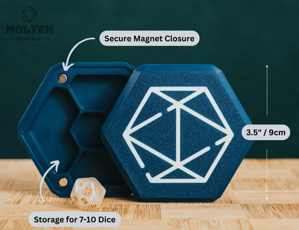HexGuard Dice Storage Box | TTRPG D&D, photo 3 of 4 - HexGuard Dice Storage Box | TTRPG D&D Toys & Games